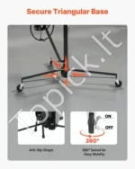 Gipso kartono keltuvas, 3353 mm, iki 68 kg keliamosios galios, su reguliuojama teleskopine svirtimi, juodas - Image 5