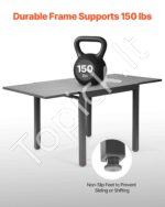 Ištraukiamas lauko valgomojo stalas, 80–160 cm, 4–6 asmenims (tamsiai pilkas) - Image 4