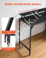 Kompiuterio stalas su išmaniuoju LED apšvietimu, rozetėmis ir 4 stalčiais, 120 cm - Image 7
