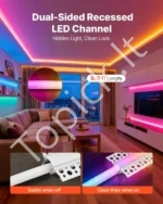LED aliuminio profiliai įleidžiami į tinką, 10 vnt. po 2 m, beapvadžiai,  - Image 2