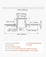 LED aliuminio profiliai įleidžiami į tinką, 10 vnt. po 2 m, beapvadžiai,  - Image 7