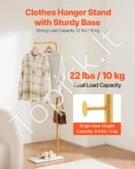 Laisvai pastatoma drabužių kabykla su kvarco akmens pagrindu, 3 apvalūs kabliukai, 1700 mm - Image 2