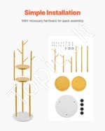 Laisvai pastatoma drabužių kabykla su kvarco akmens pagrindu, 9 kabliukai, 1700 mm - Image 5