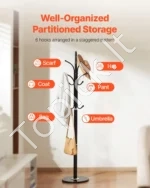 Laisvai pastatoma drabužių kabykla su prabangiu marmuriniu pagrindu, 6 kabliukai, 1800 mm - Image 4