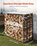 Lauko malkų laikiklis su šlaitiniu stogu, 143 cm, 299 kg keliamoji galia - Image 4