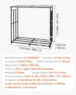Lauko malkų laikiklis su šlaitiniu stogu, 185 cm, 299 kg keliamoji galia - Image 7