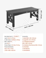 Lauko suoliukas, 113 cm, atsparus oro sąlygoms plastikas, 272 kg apkrova - Image 6