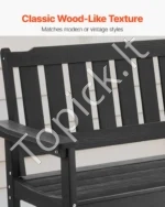Lauko suoliukas, 128 cm, atsparus oro sąlygoms plastikas, natūralaus medžio spalva - Image 3