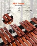Medinis ksilofonas (Glockenspiel), 32 natos, su reguliuojamu stovu ir krepšiu - Image 3