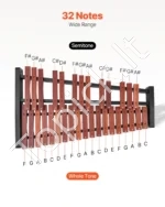 Medinis ksilofonas (Glockenspiel), 32 natos, su reguliuojamu stovu ir krepšiu - Image 2
