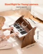Medinis skaitmeninis pianinas vaikams, 25 klavišai - Image 3