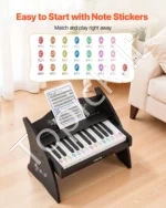 Medinis skaitmeninis pianinas vaikams, 25 klavišai, juodas - Image 5
