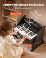 Medinis skaitmeninis pianinas vaikams, 25 klavišai, juodas - Image 3