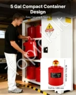 Metalinė kuro kanistra su apsauga, 19 l talpos saugus kuro bakas su piltuvėliu - Image 4