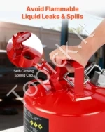 Metalinė kuro kanistra su apsauga, 9,5 l talpos saugus kuro bakas su lanksčiu snapeliu - Image 2