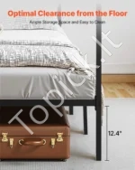 Metalinis keturių kolonų lovos rėmas su baldakimu, Full dydis - Image 5
