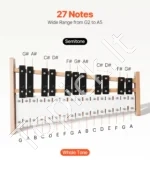 Metalinis ksilofonas (Glockenspiel), 27 natos, su 4 lazdelėmis ir krepšiu - Image 2
