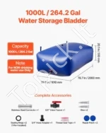 Minkšta vandens talpa iš PVC, 1000 l (mėlyna) - Image 2
