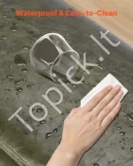 Minkštas suoliukas su PU odos apdaila ir metalinėmis kojelėmis, žalia spalva - Image 5