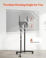 Mobilus televizoriaus stovas su ratukais, ekranams nuo 81 cm iki 165 cm, iki 40 kg - Image 5