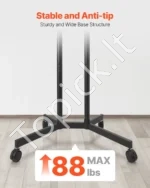 Mobilus televizoriaus stovas su ratukais, ekranams nuo 81 cm iki 165 cm, iki 40 kg - Image 4