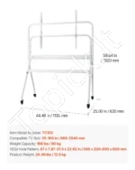 Mobilus televizoriaus stovas su ratukais, ekranams nuo 89 cm iki 254 cm, iki 90 kg - Image 7