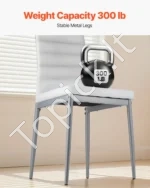 Modernios valgomojo kėdės su dirbtinės odos apmušalais, 4 vnt. komplektas, baltos - Image 3