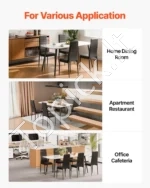 Modernios valgomojo kėdės su dirbtinės odos apmušalais, 4 vnt. komplektas, juodos - Image 7