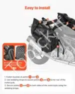 Motociklo šoninių krepšių komplektas, 28 L (14 L x 2) - Image 4
