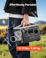 Nešiojama elektros energijos stotelė, 600W, 493Wh LiFePO4 akumuliatorius - Image 6