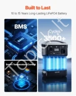 Nešiojama elektros energijos stotelė su 100W saulės kolektoriais, 600W, 493Wh LiFePO4 akumuliatorius - Image 3