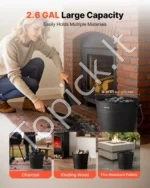 Pelenų kibiras 9,8 l, 4 dalių rinkinys su dangčiu, semtuvėliu, šepečiu ir pirštinėmis - Image 4