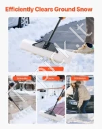 Plastikinis sniego stumtuvas su ratais, 91 cm pločio sustiprintas sniego valytuvas - Image 6