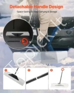 Plastikinis sniego stumtuvas su ratais, 91 cm pločio sustiprintas sniego valytuvas - Image 5
