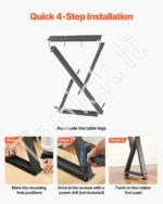 Plieninės stalo kojos, Z formos, 740 mm x 472 mm, 2 vnt., juodos - Image 6