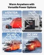 Portatyvus dyzelinis oro šildytuvas 8kW su Bluetooth“ programėle ir 7L kuro baku (385 x 300 x 300 mm) - Image 5