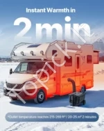Portatyvus dyzelinis oro šildytuvas 8kW su Bluetooth valdymu ir ratukais (566 x 400 x 321 mm) - Image 4
