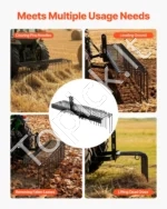 Prikabinamas landšafto grėblys traktoriui, 150 cm pločio vejos ir samanų tvarkymo įrenginis - Image 7