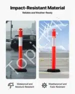 Profesionalūs eismo reguliavimo stulpeliai su užpildomu pagrindu, 1140 mm, 6 vnt. komplektas - Image 5