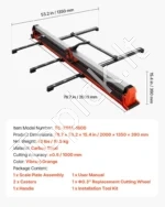Rankinės plytelių pjovimo staklės, 1600 mm, su lazeriniu kreipikliu ir transportavimo ratukais - Image 7