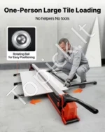 Rankinės plytelių pjovimo staklės, 1800 mm, su lazeriniu kreipikliu ir transportavimo ratukais - Image 3