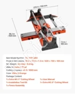 Rankinės plytelių pjovimo staklės, 600 mm, sustiprinta pjovimo galvutė - Image 7