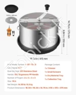 Rankinis lapų ir žiedų trimeris, 415 mm dubens formos derliaus apdorojimo/nuėmimo mašina - Image 7
