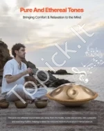 Rankinis plieno būgnas (Handpan) 550 mm, 9 natos, D-moll (432 Hz) - Image 3