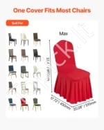 Raudoni kėdžių užvalkalai iš poliesterio ir spandekso, 30 vnt. komplektas, didesnių matmenų kėdėms - Image 4