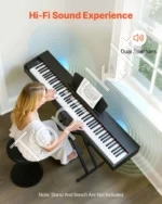 Skaitmeninis pianinas su 88 pilno svorio klavišais, 238 tonais ir įrašymo funkcija (be stovo) - Image 3