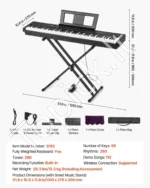 Skaitmeninis pianinas su 88 pilno svorio klavišais, X formos stovu ir 280 tonų - Image 6