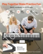 Skaitmeninis pianinas su 88 pilno svorio klavišais, X formos stovu ir 280 tonų - Image 3