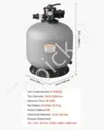 Smėlio filtravimo sistema, 609,6 mm (24 colių), 246,1 l/min, su 7 eigų vožtuvu - Image 7