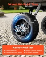 Sodo savivartis vežimėlis 272 kg, lengvas plastikinis krovinių vagonėlis su 90° išvertimo mechanizmu, Matinė juoda - Image 3